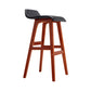 Stool Haven Set of 2 PU Leather Wood Wave Style Bar Stool - Black