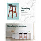 Stool Haven Set of 2 PU Leather Wood Wave Style Bar Stool - Black