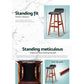 Stool Haven Set of 2 PU Leather Wood Wave Style Bar Stool - Black