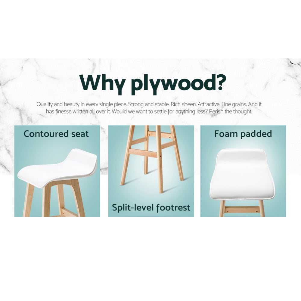 Stool Haven 4x Bar Stools Wooden Stool White