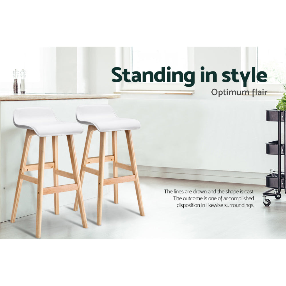 Stool Haven 4x Bar Stools Wooden Stool White