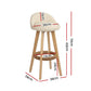 Stool Haven Set of 2 PU Leather Backrest Bar Stools - Beige