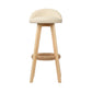 Stool Haven Set of 2 PU Leather Backrest Bar Stools - Beige