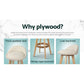 Stool Haven Set of 2 PU Leather Backrest Bar Stools - Beige