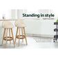 Stool Haven Set of 2 PU Leather Backrest Bar Stools - Beige
