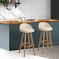 Stool Haven Set of 2 PU Leather Backrest Bar Stools - Beige