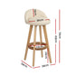 Stool Haven 4x Bar Stools Padded Leather Wooden Beige