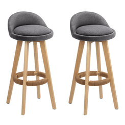 Stool Haven Set of 2 Fabric Backrest Bar Stools - Grey