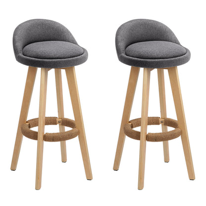 Stool Haven Set of 2 Fabric Backrest Bar Stools - Grey