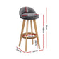 Stool Haven Set of 2 Fabric Backrest Bar Stools - Grey
