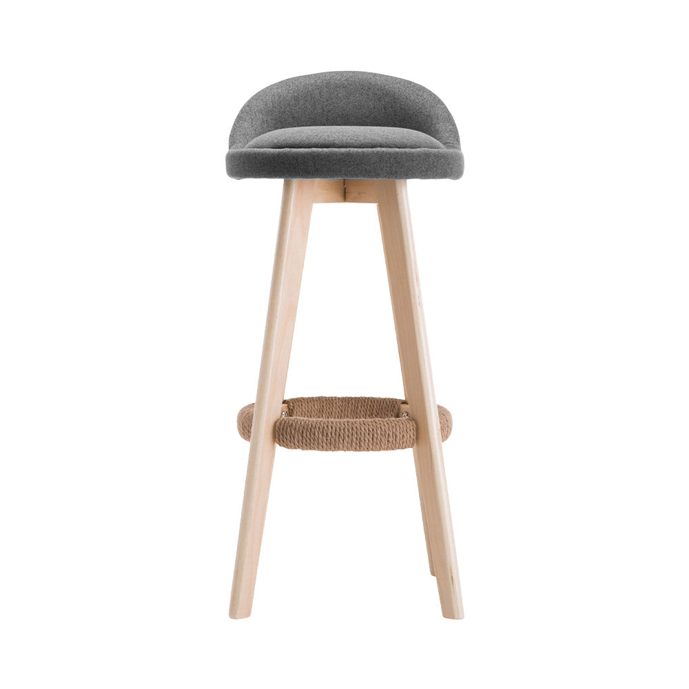 Stool Haven Set of 2 Fabric Backrest Bar Stools - Grey