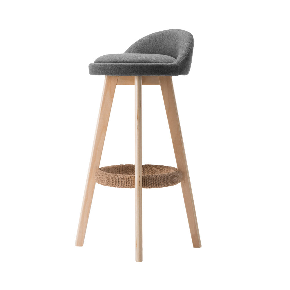 Stool Haven Set of 2 Fabric Backrest Bar Stools - Grey