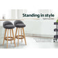 Stool Haven Set of 2 Fabric Backrest Bar Stools - Grey