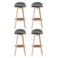 Stool Haven 4x Bar Stools Padded Linen Wooden Grey