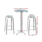 Gardeon Outdoor Bistro Bar Table & Adjustable Stools Adjustable - Metal / Circular
