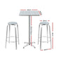 Gardeon Outdoor Bistro Bar Table & Adjustable Stools Adjustable - Metal / Square