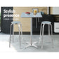 Gardeon Outdoor Bistro Bar Table & Adjustable Stools Adjustable - Metal / Square