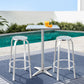 Gardeon Outdoor Bistro Bar Table & Adjustable Stools Adjustable - Metal / Square