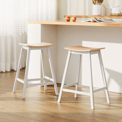 Stool Haven 2x Bar Stools Wooden Chairs Oak