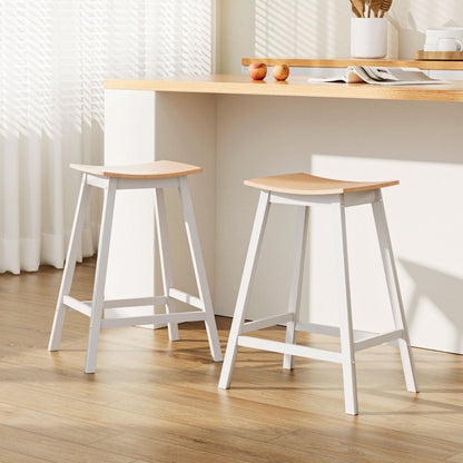 Stool Haven 2x Bar Stools Wooden Chairs Oak