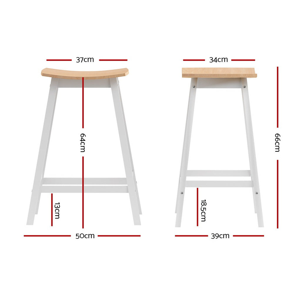 Stool Haven 2x Bar Stools Wooden Chairs Oak