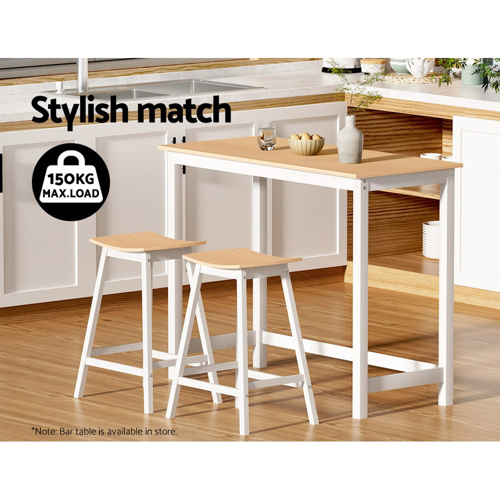Stool Haven 2x Bar Stools Wooden Chairs Oak