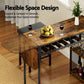 Stool Haven Industrial Bar Table with Wine Rack Built-in Cup Holder Extendable 140cm