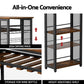 Stool Haven Industrial Bar Table with Wine Rack Built-in Cup Holder Extendable 140cm
