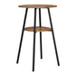 Stool Haven Industrial Bar Table with 2-Tier Organizer Weather-Resistant MDF Top Steel Frame