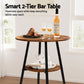 Stool Haven Industrial Bar Table with 2-Tier Organizer Weather-Resistant MDF Top Steel Frame