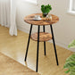 Stool Haven Industrial Bar Table with 2-Tier Organizer Weather-Resistant MDF Top Steel Frame