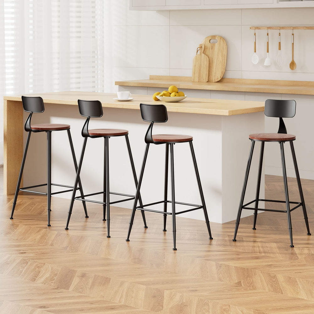 Stool Haven 4x Bar Stools Vintage Metal Chairs