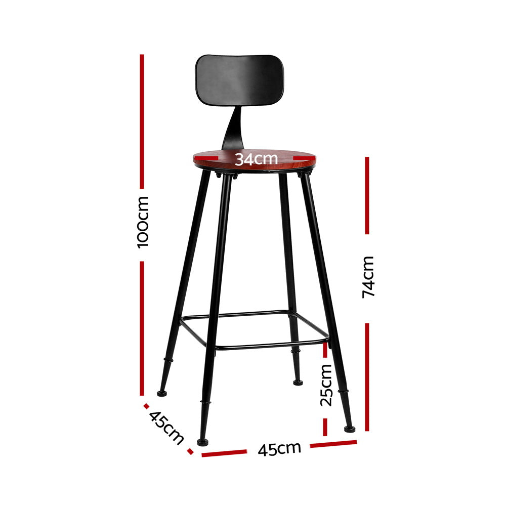 Stool Haven 4x Bar Stools Vintage Metal Chairs