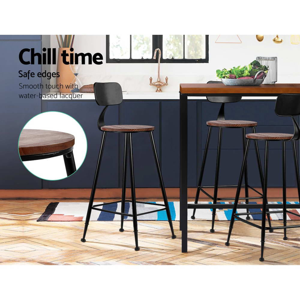 Stool Haven 4x Bar Stools Vintage Metal Chairs