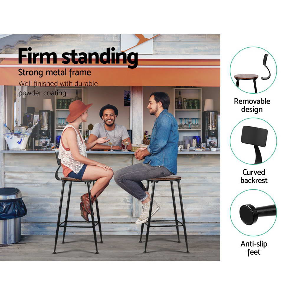 Stool Haven 4x Bar Stools Vintage Metal Chairs