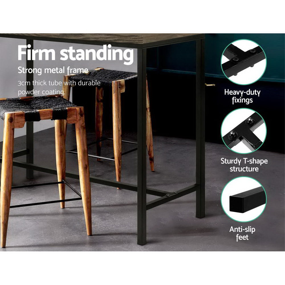Stool Haven Vintage Industrial High Bar Table for Stool Kitchen Cafe Desk Dark Brown