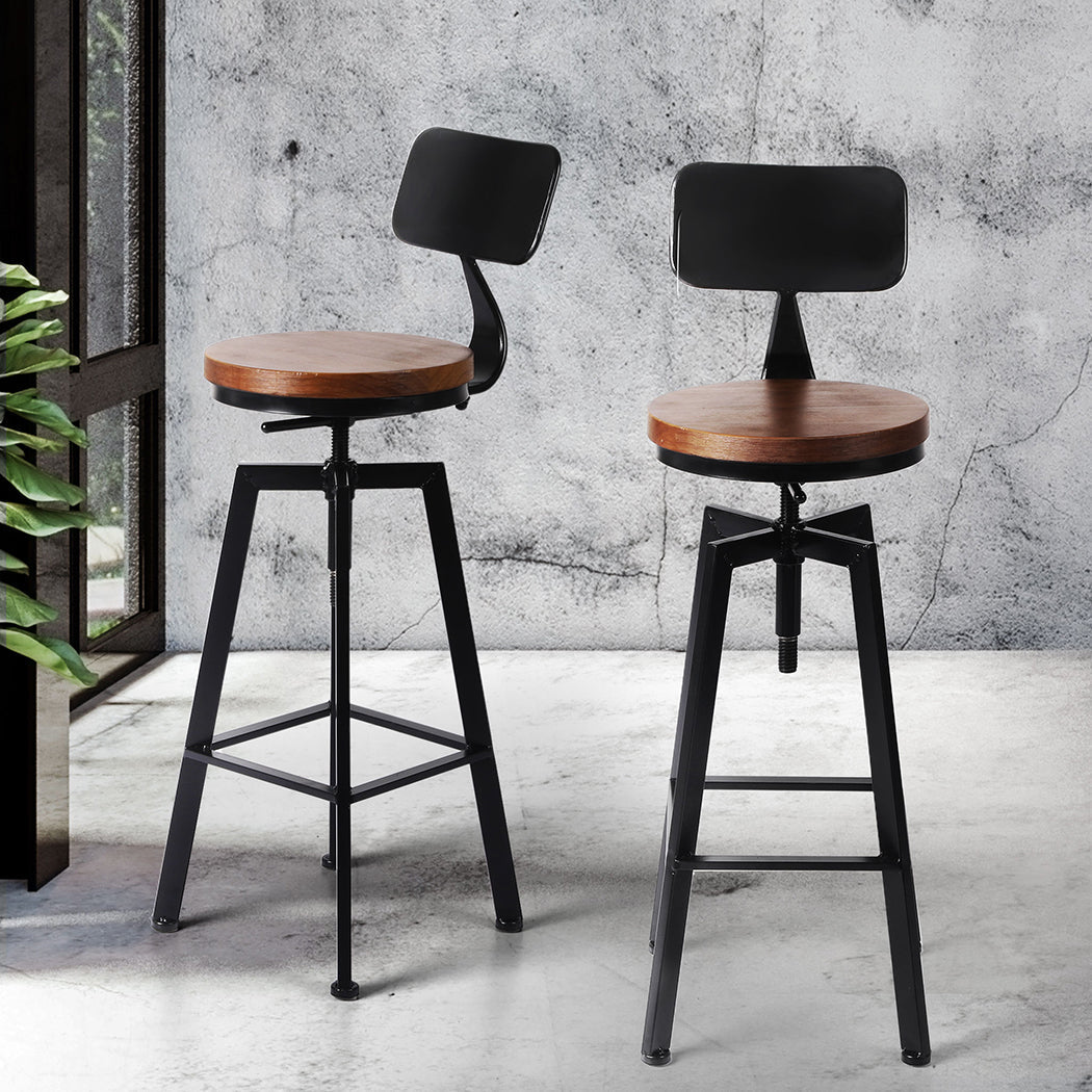Levede 4x Bar Stool Kitchen Wooden Metal