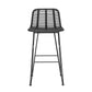 Gardeon 2 x Outdoor Bar Stools Rattan - Black