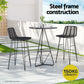 Gardeon 2 x Outdoor Bar Stools Rattan - Black