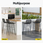 Gardeon 2 x Outdoor Bar Stools Rattan - Black