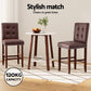 Stool Haven 4x Bar Stools Kitchen Dining Chairs Counter PU Leather Wooden Ada Brown