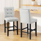 Stool Haven 2x Bar Stools Kitchen Dining Chairs Counter Fabric Stool Wooden Ada Grey