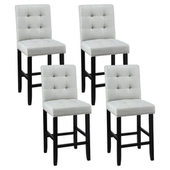 Stool Haven 4x Bar Stools Kitchen Dining Chairs Counter Fabric Stool Wooden Ada Grey