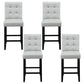 Stool Haven 4x Bar Stools Kitchen Dining Chairs Counter Fabric Stool Wooden Ada Grey