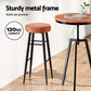 Stool Haven 2x Bar Stools Kitchen Dining Chairs Counter Round PU Leather Lane Brown