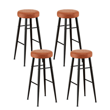 Stool Haven 4x Bar Stools Kitchen Dining Chairs Counter Round PU leather Lane Brown
