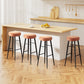 Stool Haven 4x Bar Stools Kitchen Dining Chairs Counter Round PU leather Lane Brown