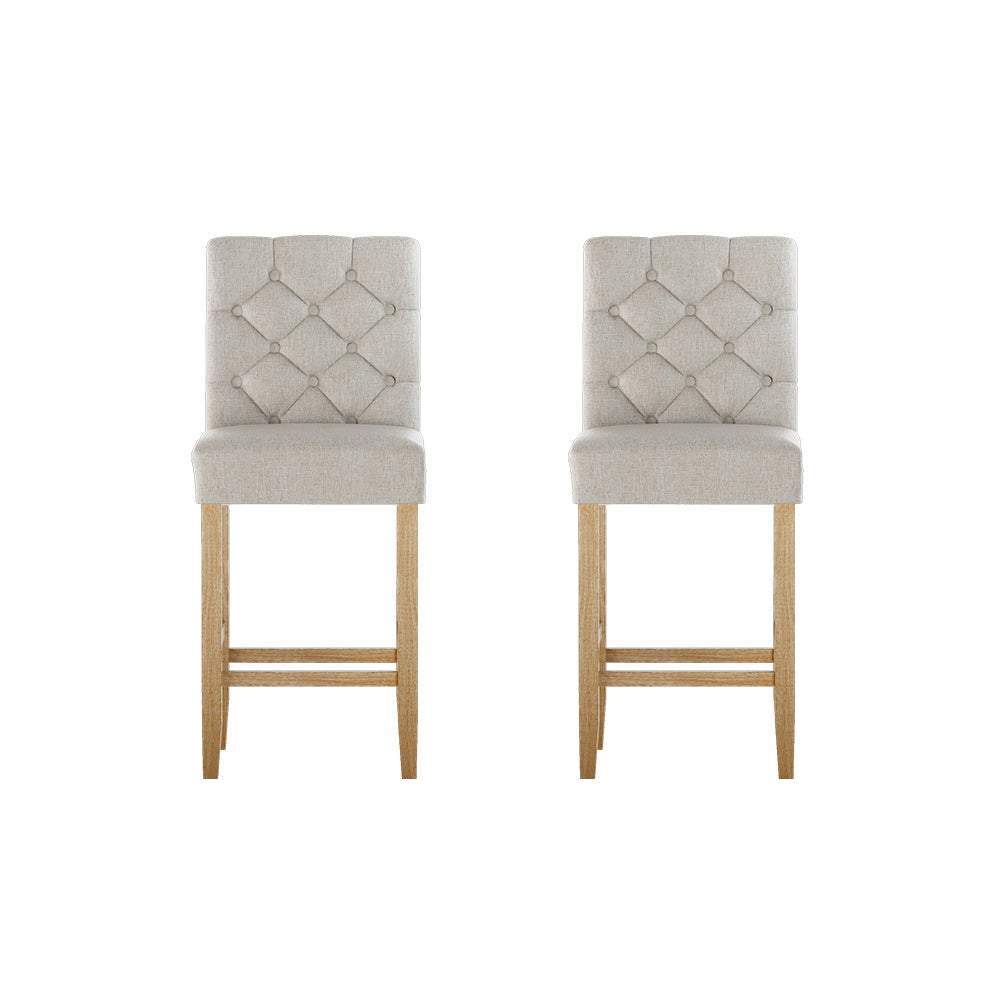 Stool Haven 2x Bar Stools Linen Upholstered Chairs