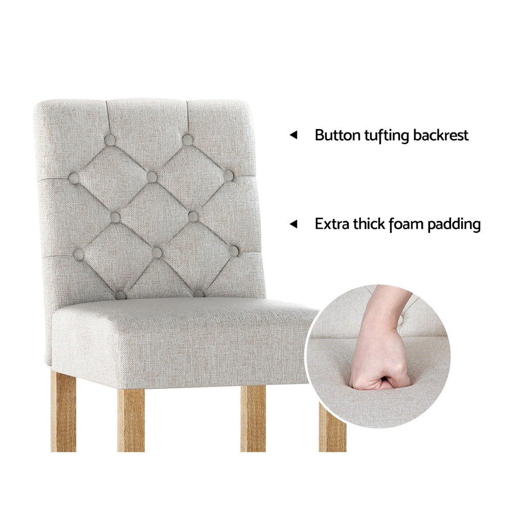 Stool Haven 2x Bar Stools Linen Upholstered Chairs