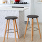 2 Cotton/Steel Modern Padded Barstools (Grey/Wood)